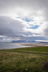 Panoramic view f the landscape of Hvitserkur, Iceland