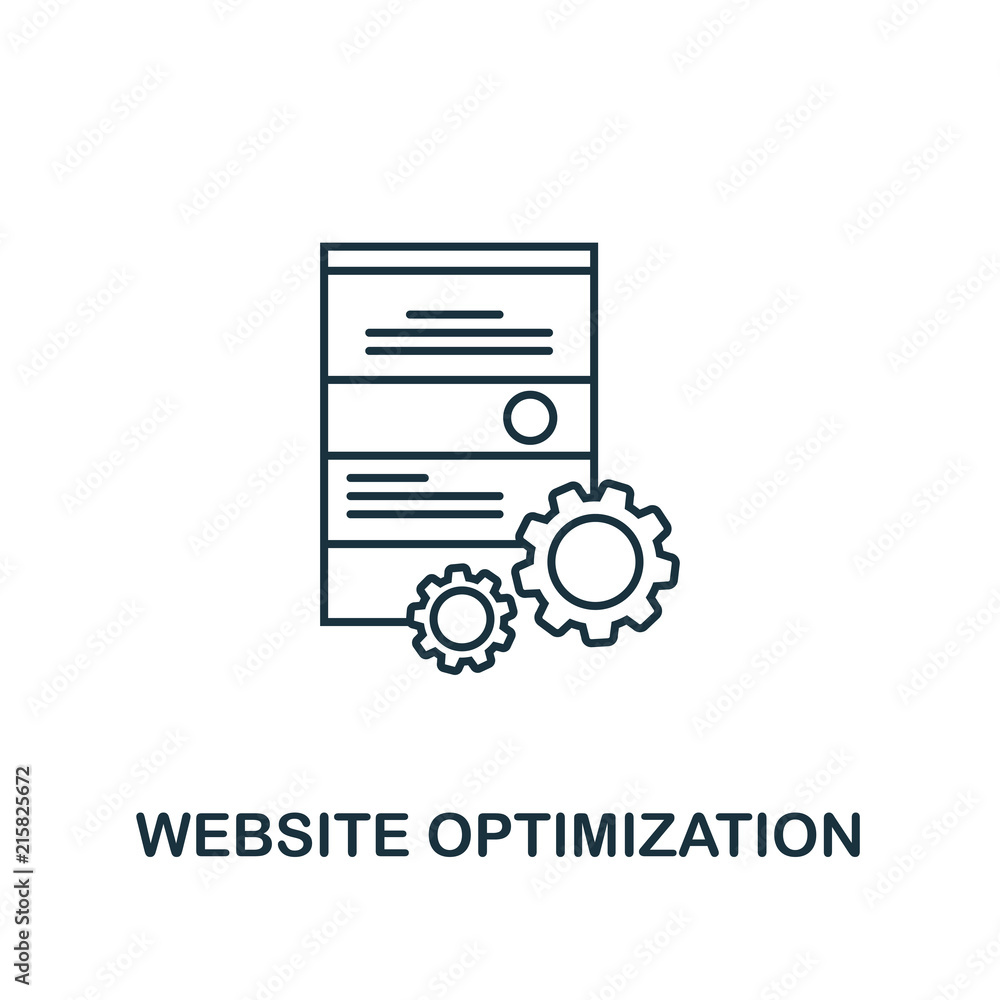 Aufkleber website optimization creative icon. simple element illustration. website optimization concept symbol
