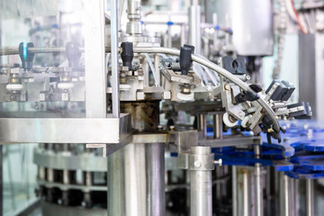 Beverage production line background.