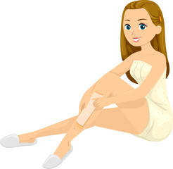 Teen Girl Leg Waxing Hair Illustration
