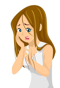 recommend clip art: Teen Girl Hair Fall Physical Change Puberty