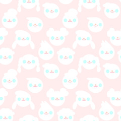 Vector illustration seamless pattern, A lot of face with smile on pink background. It can be print and used as wallpaper, packaging, wrapping paper, fabric and etc.