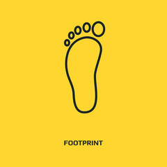 Footprint logo graphic design concept. Editable element, can be used as logotype, icon, template in web and print. Thin line icon