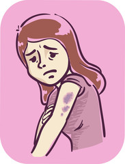 Girl Symptom Contusion Bruise Illustration