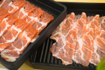 Raw beef or sliced beef