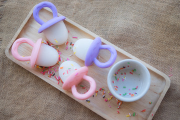 Sweet popsicles made from milk