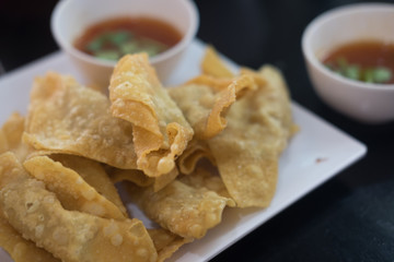 Thai style deep-fried pork dumpling