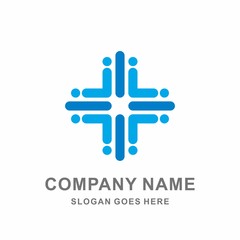 Fototapeta premium Medical Pharmacy Healthcare Geometric Cross Hospital Clinic Wellness Business Company Stock Vector Logo Design Template