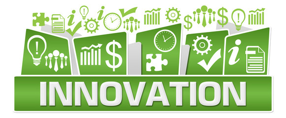 Innovation Business Symbols On Top Green 