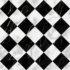 Marble Luxury Check Diagonal Seamless Pattern