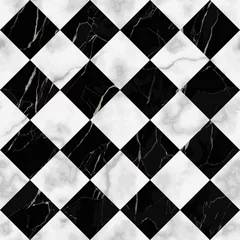 Fototapeten Marble Luxury Check Diagonal Seamless Pattern © kronalux