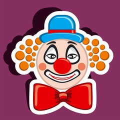 Vector illustration stickers clown