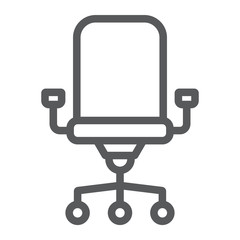 Office chair line icon, office and work, chair sign, vector graphics, a linear pattern on a white background, eps 10.