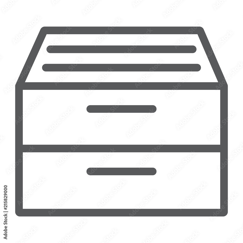 Aufkleber archive storage line icon, office and work, folder sign, vector graphics, a linear pattern on a whit