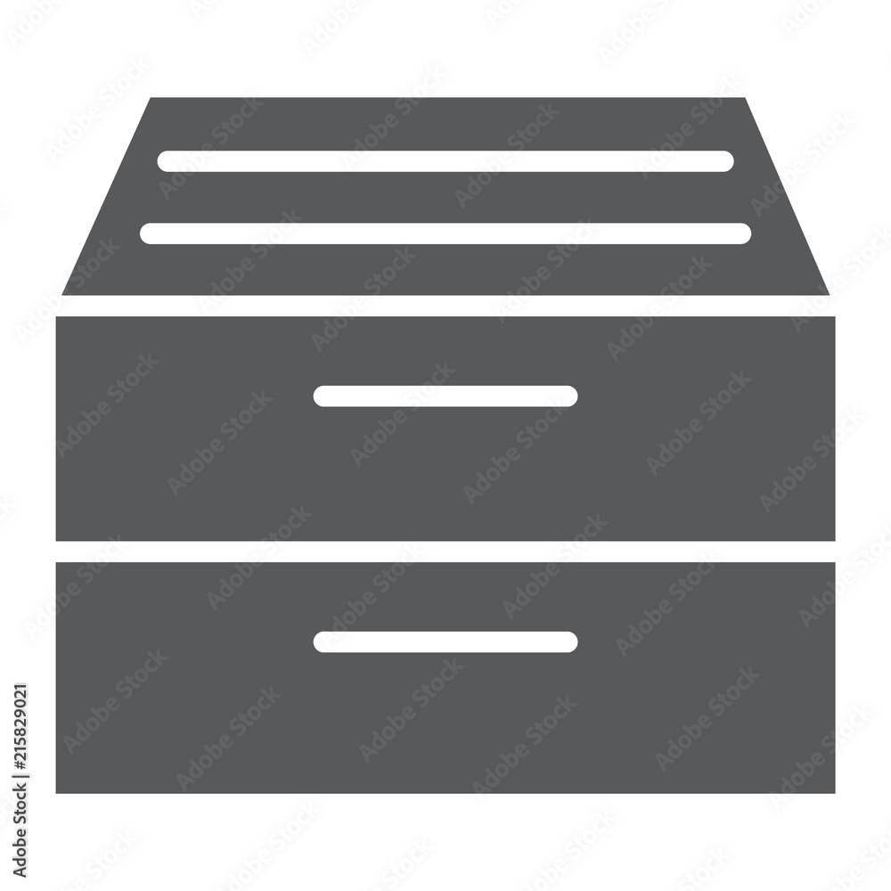 Poster archive storage glyph icon, office and work, folder sign, vector graphics, a solid pattern on a whit