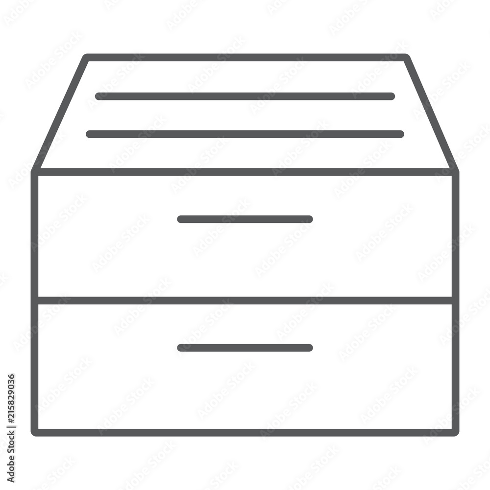 Aufkleber archive storage thin line icon, office and work, folder sign, vector graphics, a linear pattern on a