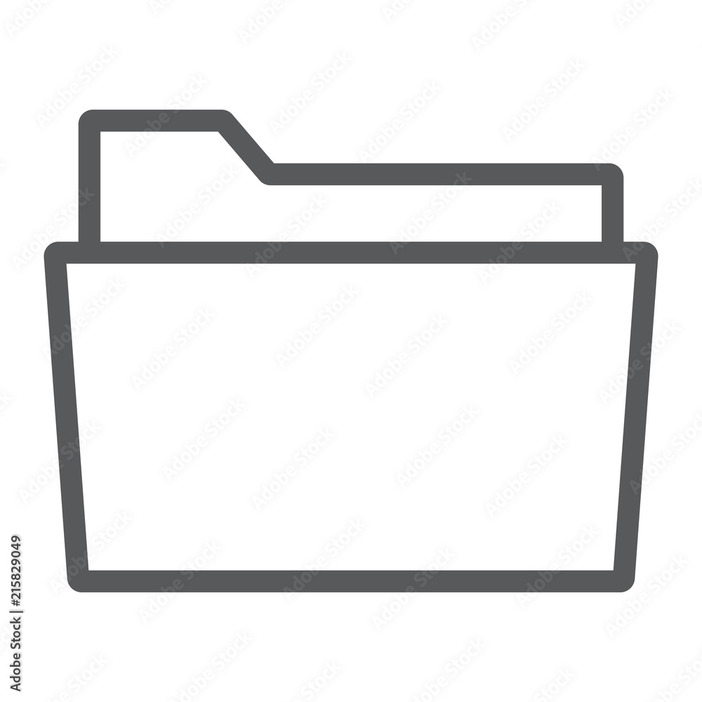 Poster folder line icon, office and work, file sign, vector graphics, a linear pattern on a white backgroun