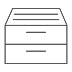Archive storage thin line icon, office and work, folder sign, vector graphics, a linear pattern on a white background, eps 10.