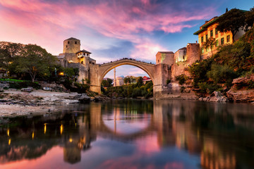 mostar  old city in Bosnia - 215829259