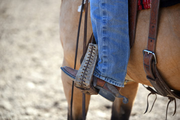Stirrup with cowboy boot