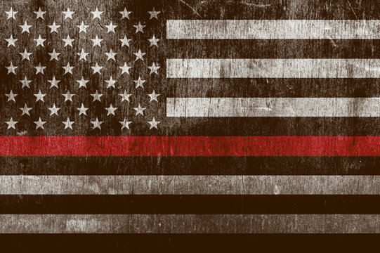 Aged Textured Firefighter Support Flag Background