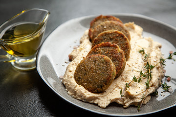Falafel and hummus