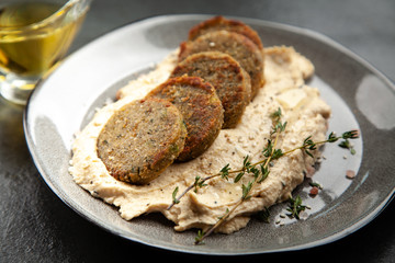 Falafel and hummus