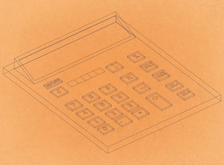 Calculator - Retro Architect Blueprint