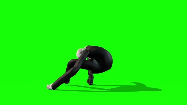 Slenderman Die Back Green Screen 3D Rendering Animation Horror