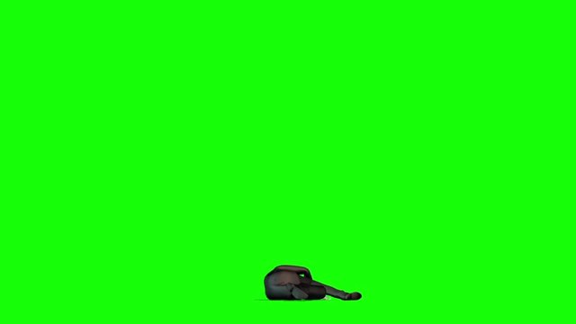 Slenderman Die Jump Green Screen 3D Rendering Animation Horror