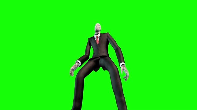 Slenderman Idle Green Screen 3D Rendering Animation Horror