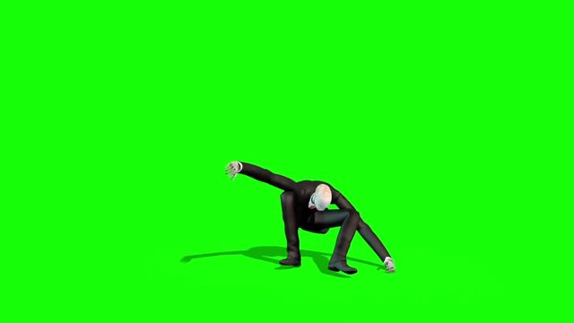 Slenderman Die Green Screen 3D Rendering Animation Horror