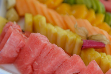 Watermelon slices closeup