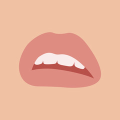 lips red vector illustration flat style front 