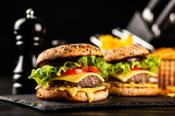 Delicious grilled burgers