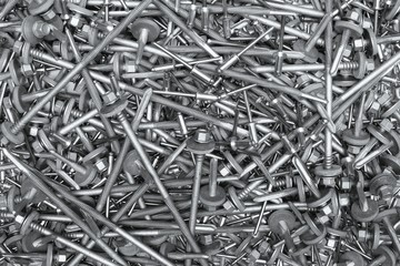 heap of screws background without holes