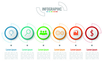 Business infographic circle diagram template with business icon. Vector illustration