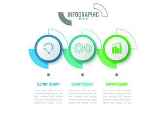 Business infographic circle diagram template with business icon. Vector illustration