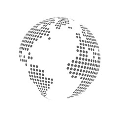 Abstract dotted globe earth. Vector illustration