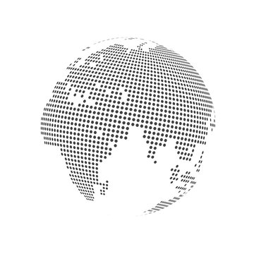 Abstract dotted globe earth. Vector illustration
