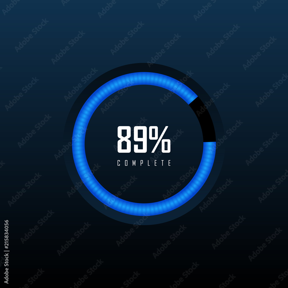 Poster circle loading and progress bars on dark background template. vector illustration