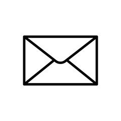 Outline envelope icon isolated. Line mail symbol for website design, mobile application, ui. Editable stroke. illustration