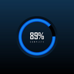 Circle Loading and Progress Bars on dark background Template. Vector illustration