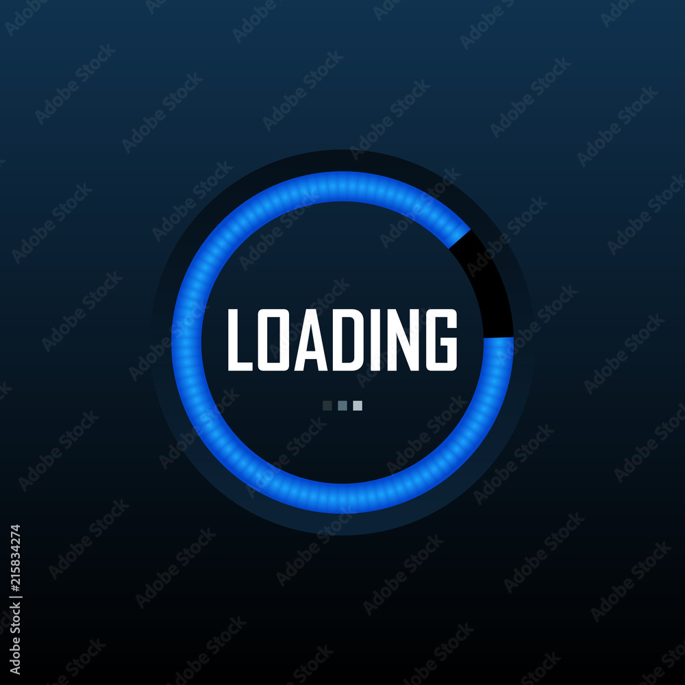 Poster system software update and upgrade concept. loading process screen. vector illustration