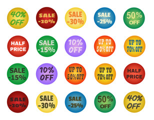 Balls with promotional offers, seasonal and holiday sale.