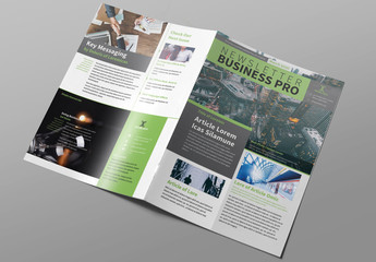 Newsletter Layout with Green Accents