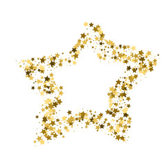 Golden star vector banner. Simple form. Template , card, vip, exclusive, certificate, gift luxury privilege voucher store present shopping