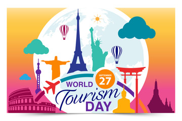 World Tourism Day logo template vector illustration