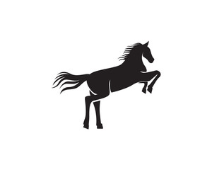 Fototapeta na wymiar Horse head black Logo Template Vector