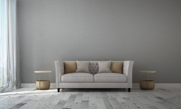 Modern luxury living room interior design and grey texture wall pattern background 